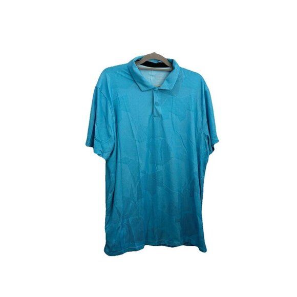 Nike Dri Fit Tiger Woods Performance Polo Snap Button Blue Size XL - Picture 1 of 13